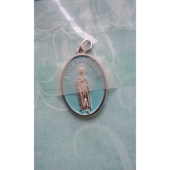 St Peregrine  Medal Pendant and  Crucifix with Medal on Chain - Picture 4 of 5